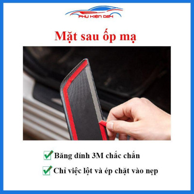 Bộ ốp bậc cửa trong ngoài nẹp bước chân Cerato 2014-2015-2016-2017-2018 vân Titan chống trầy trang trí xe