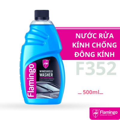 Nước rửa kính, nước đổ kính ô tô, tạo hiệu ứng sáng bóng kính xe Flamingo F352 - 500ml - Hàng chính hãng