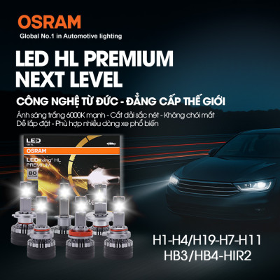 Combo 2 Bóng Đèn Led HL Premium Next Level OSRAM Dùng Cho Xe ô Tô Xe Máy Chân H1 H4 H19 H7 H11 HB3 HB4 HIR2 - Nhập Khẩu Chính Hãng