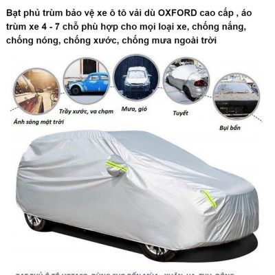 Bạt vải dù phủ trùm kín bảo vệ xe ô tô TOYOTA COROLLA CROSS chất liệu vải dù oxford cao cấp
