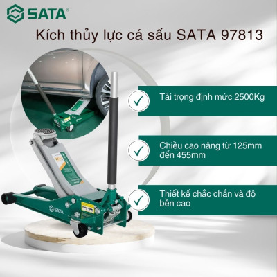 Kích thủy lực cá sấu 2.5 tấn SATA 97813 Dùng Để Nâng Các Vật Nặng, Kích gầm Ô Tô - Hàng Chính Hãng