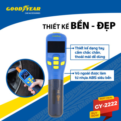Máy Bơm Lốp Xe GOODYEAR GY-2222 Cầm Tay Nhỏ Gọn Không Dây Tích Điện - Nhập Khẩu Chính Hãng
