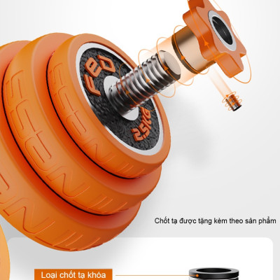 Bộ Tạ Tay Tháo Lắp 30kg Đa Năng FED730 Nhập Khẩu Chất Liệu Gang Mạ Niken