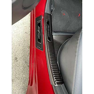 Ốp Bậc Cửa + Bậc Cốp Dành Cho Xe Mitsu Attrage 2018 2019 2020 2021 mẫu CARBON