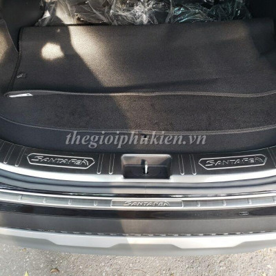 BỘ SẢN PHẨM Nẹp bước chân và ốp chống trầy cốp Hyundai Santafe 2019 - Mẫu Inox