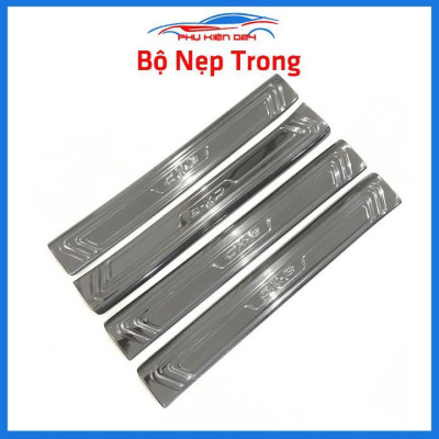 Bộ ốp bậc cửa trong ngoài nẹp bước chân Mazda CX8 vân Titan chống trầy trang trí xe