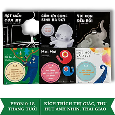 Combo 6 tập Ehon, truyện thiếu nhi Cảm ơn con, Moimoi và những người bạn kích thích thị giác, khiến trẻ ngừng khóc, thai giáo