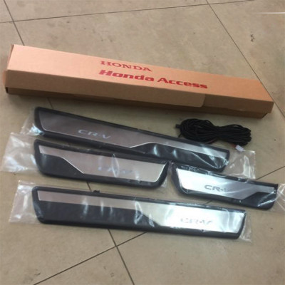 Ốp Bậc Bước Chân - Gắn Nẹp Bước Chân Trắng Có Đèn Led Cao Cấp Dành Cho Xe Honda CRV 2018-2020