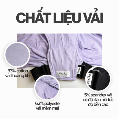 [Thiết Kế Mới - Màu Mocha] Địu Vải Em Bé Sling Baby Sling Nova/Nova Plus Dễ Địu Êm Vai An Toàn Cho Bé 0–24 Tháng