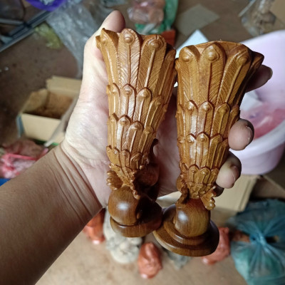 Đôi chim cắm hoa cắm tăm trang trí bằng gỗ bách xanh thơm nức kt cao 13×4×5cm