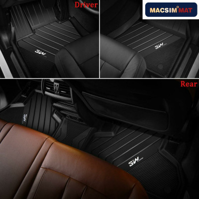Thảm lót sàn xe ô tô BMW X1 2015-đến nay nhãn hiệu Macsim 3W - chất liệu nhựa TPE đúc khuôn cao cấp - màu đen