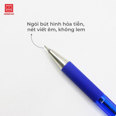 Bút Semi-gel Hồng Hà HH-408 đầu ngòi 0.5mm cho nét viết êm, trơn - 2472