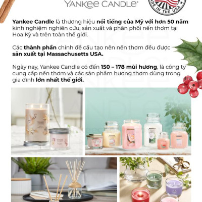 Nến ly tròn sáp đậu nành Yankee Candle size L (567g) - Smoked Vanilla & Cashmere