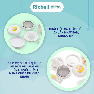 Bộ chế biến ăn dặm kiểu Nhật Richell Nhật Bản | Baby