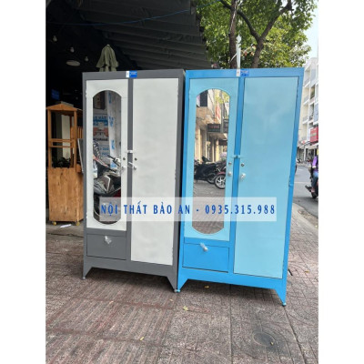 Tủ sắt quần áo cao 1m6 ngang 90cm
