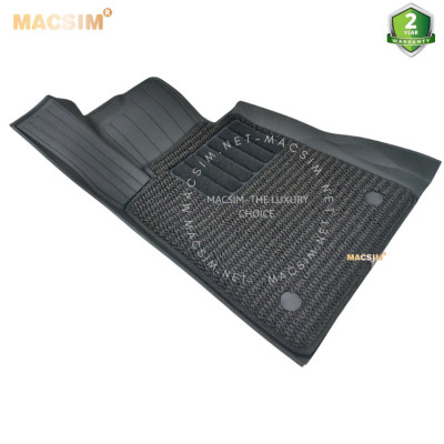 Thảm lót sàn xe ô tô 2 lớp cao cấp BMW 5 series 520i/528i/530i 2016- đến nay nhãn hiệu Macsim 3W - chất liệu nhựa TPE đúc khuôn cao cấp - màu đen