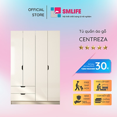 Tủ quần áo hiện đại sang trọng bằng gỗ công nghiệp SMLIFE Centreza