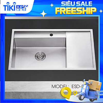 Chậu Rửa Chén Ecalite ESD-8650HS - Lắp Nổi/Lắp Âm - Chất Liệu Inox 304 Siêu Bền - Hàng Chính Hãng