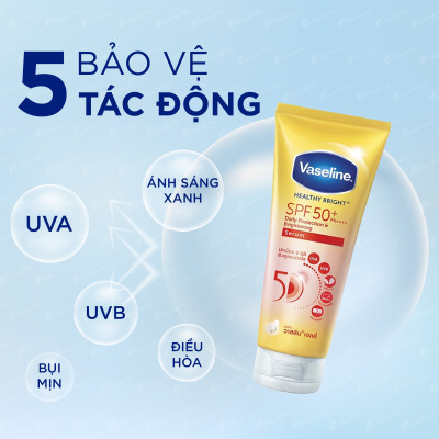 Tinh chất dưỡng thể chống nắng Vaseline Healthy Bright SPF 50+ PA++++ (30ml/70ml/300ml) - Hàng chính hãng