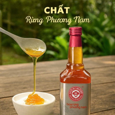 Combo Mật ong rừng Phương Nam Honimore 630g/chai tặng 1 chai Mật ong Hoa Vải Thiều 360g/chai - tăng sức đề kháng