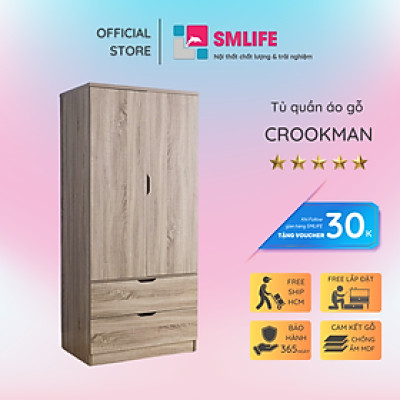 Tủ quần áo gỗ MDF cốt lõi xanh cao cấp SMLIFE Crookman