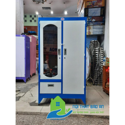 Tủ sắt quần áo dày sơn tĩnh điện có hộc kéo ngang 90 cao 1m8