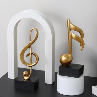 Mô hình 3 nốt nhạc, khoá sol mạ đồng trang trí đàn Piano, đồ decor trang trí nội thất tủ kệ , bàn làm việc - Hàng chính hãng