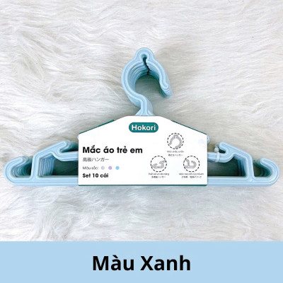 Bộ 10 móc quần áo HOKORI nhựa VIỆT NHẬT chất liệu nhựa pp nguyên sinh an toàn cho da nhạy cảm - Mắc áo trẻ em , người lớn - Hàng Việt Nam