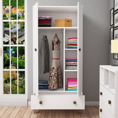 Tủ quần áo gỗ 2 cánh hiện đại SMLIFE Cuperion