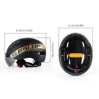 Mũ Bảo Hiểm Xe Đạp ESL-02, vỏ nhựa ngoài cứng, kính tháo rời nam châm, thoáng khí 1 cỡ có thể điều chỉnh - Mai Lee