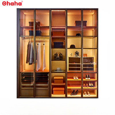 TỦ QUẦN ÁO TRƯNG BÀY CÁNH KÍNH CAO CẤP OHAHA CÓ KÈM ĐÈM LED 240*240CM - TCK010