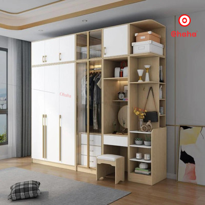 [Miễn phí lắp đặt & vận chuyển - Trả góp 0%] Tủ quần áo gỗ MDF lõi xanh chống ẩm cao cấp thiết kế thông minh tiện lợi với nhiều cánh và ngăn chứa - Màu sắc có thể đổi theo yêu cầu thương hiệu Ohaha - TACC004 