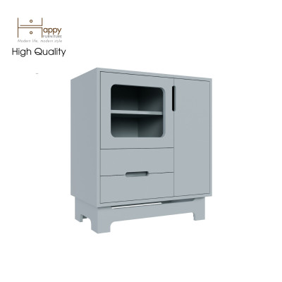 [Happy Home Furniture] MOLLY, Tủ lưu trữ cửa kính 2 cánh mở - 2 ngăn kéo, 72cm x 40cm x 82cm ( DxRxC), TCM_110