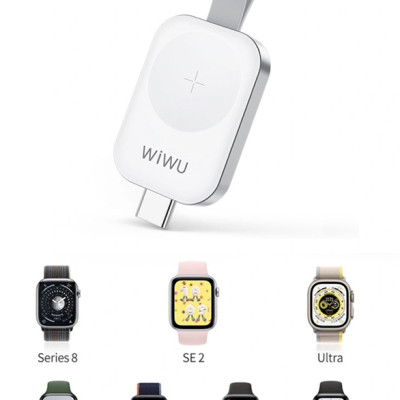 Sạc đồng hồ không dây Wiwu Wireless Charger M16 Pro cho đồng hồ thông minh tương thích với series 8/ Ultra/7/6/5/4/3/2/1 (38mm, 40mm, 41mm, 44mm, 45mm) - Hàng chính hãng