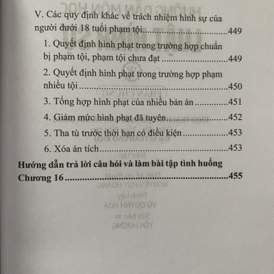 Hướng dẫn môn học Luật Hình Sự  -Tập 1 - Phần Chung 