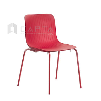 Ghế ăn thân nhựa cao cấp LAVORO Nội thất Capta Ghế nhựa xếp chồng chân thép sơn tĩnh điện phong cách italy Châu Âu