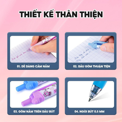 Hộp 20 Bút Gel Xóa Được Mondee 0.5 mm - Điểm 10 TP-GELE-003 - Mực Tím