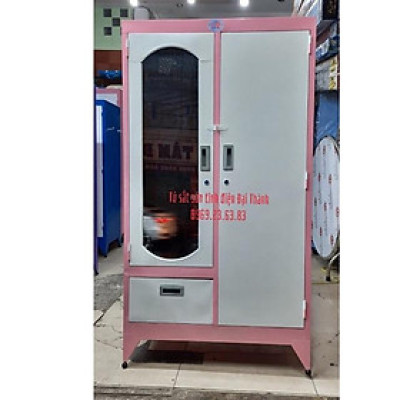 Tủ sắt sơn tĩnh điện giá rẻ 1m6x90cm Đại Thành màu hồng