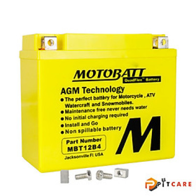 Bình ắc quy Quadflex Motobatt MBT12B4 12V 14Ah CCA150 Cho Nhiều Dòng PKL