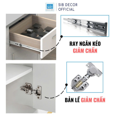 [Lắp sẵn] Tủ Đầu Giường Phòng Ngủ 2 Ngăn Kéo Thương Hiệu SIB Decor KDG12