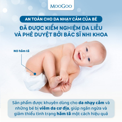 Kem chống hăm tã cho bé sơ sinh từ 0M+ MooGoo tuýp 50g, 120g Baby Nappy Balm - Hàng Úc chính hãng