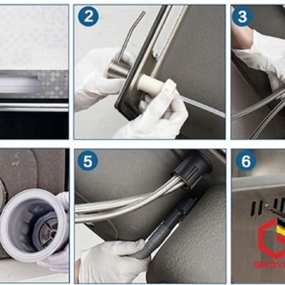 CHẬU RỬA BÁT, CHÉN INOX 2 HỐ CÂN GRBC7245C 