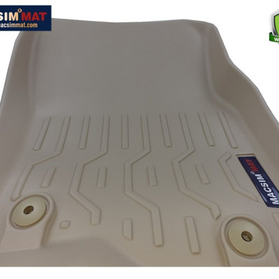 Thảm lót sàn xe ô tô Mazda CX8 Nhãn hiệu Macsim chất liệu nhựa TPV cao cấp màu be (FDW-179) - 3 hàng ghế
