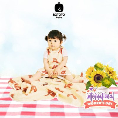 Chăn xô mùa hè cho bé và trẻ nhỏ (2 lớp) Rototo Bebe Hàn Quốc kích thước 90x120cm thoáng khí, thấm hút mồ hôi tốt