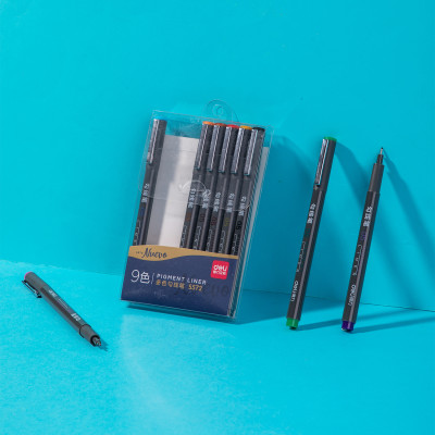 Bút Đi Nét Deli - Ngòi Bọc Kim Loại 0.5Mm - Màu Gốc Nước - 9 Màu 9 Chiếc/Hộp - 1 Hộp - S572