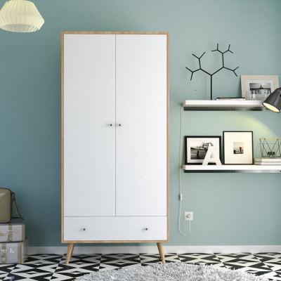 Tủ để quần áo bằng gỗ MDF có lớp vân gỗ xanh cao cấp SMLIFE Comissa