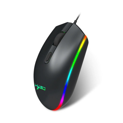 Chuột led cho máy tính Chuột có dây giá Tốt, đèn RGB 1600 DPI Đen, hoạ tiết bắt mắt Dây Dài 1m4 Thiết Kế Ôm Tay Thuận Cả 2 Tay Văn Phòng USB Cho Máy Tính Laptop Tivi - Hàng Nhập Khẩu