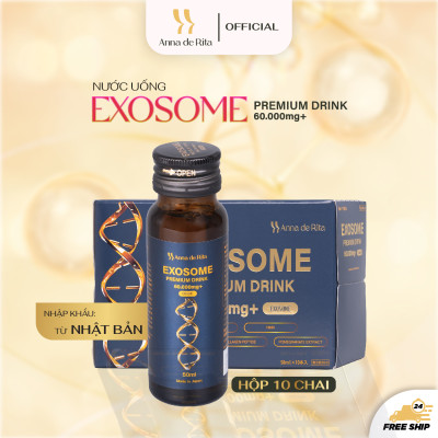 [Anna de Rita] Nước Uống Collagen EXOSOME Premium Drink 60.000MG+ Đẹp Da, Trẻ Hóa (hộp x 10 lọ 50ml)