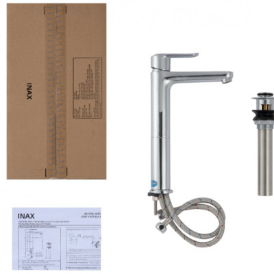 Vòi chậu rửa mặt lavabo đặt bàn cổ cao INAX LFV-2012SH nóng lạnh - Hàng chính hãng