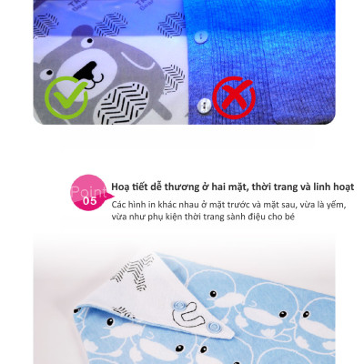 YẾM VẢI TAM GIÁC CHO BÉ CÓ NÚT BẤM GIỮ TY GIẢ/ CẮN NƯỚU KU2251 - SET 2 CÁI (MÀU HỒNG)